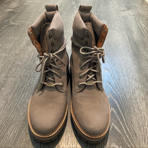 Timberland Women’s Boots NWOB Size 8 Courmayeur Valley Taupe Nubuck - Picture 4 of 12